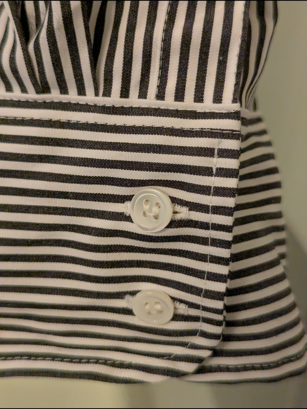 J. Crew Black & White Vertical Stripe Button-Down Shirt - Picture 7 of 8